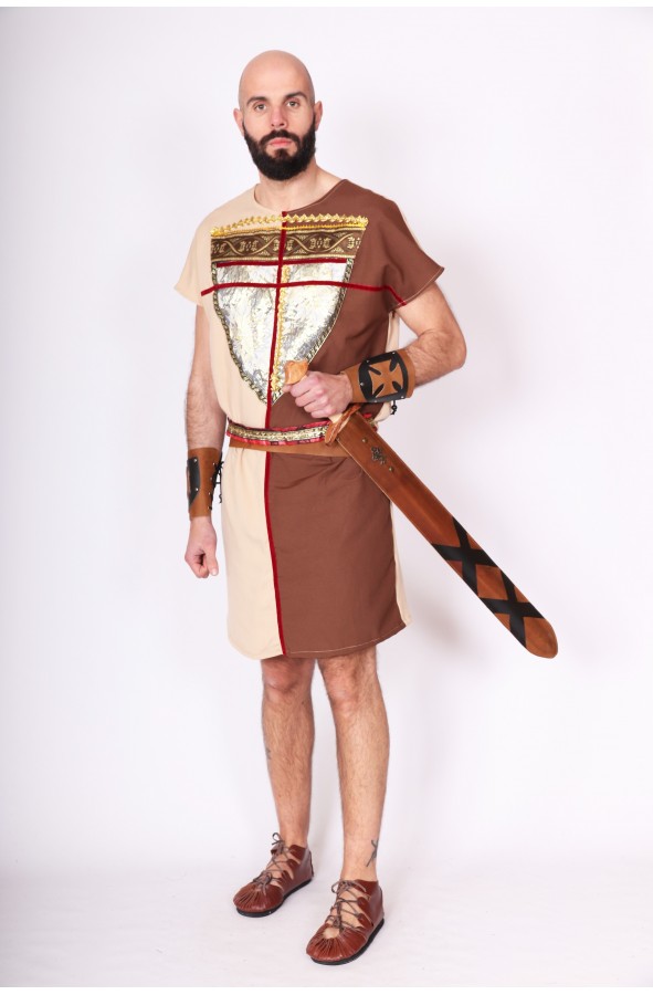 Cinturón medieval cuero con funda de...