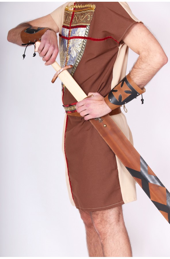 Cinturón medieval cuero con funda de...