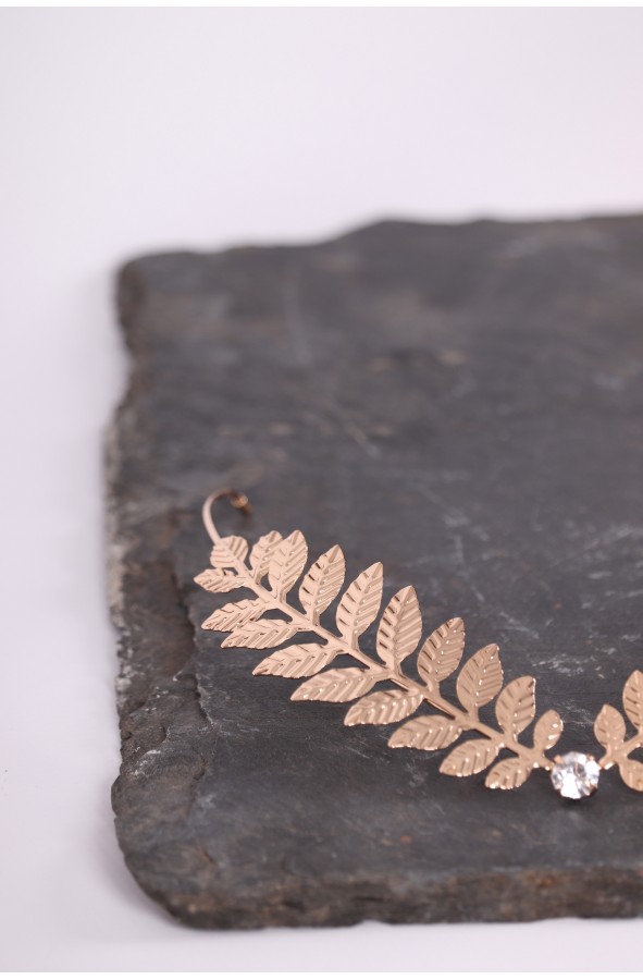 Golden Medieval tiara with leaves