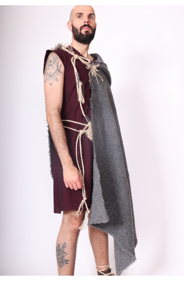 Medieval rustic hooded cloak