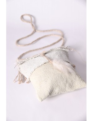 Bolso artesano crema con yute