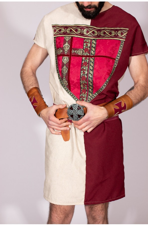 Medieval leather bracers with cross...