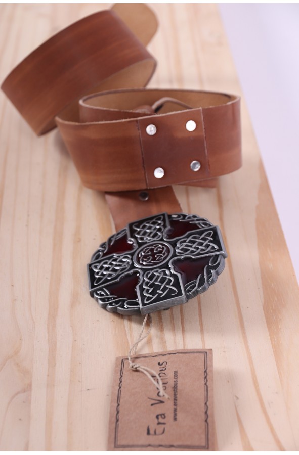 Medieval Templar brown leather belt