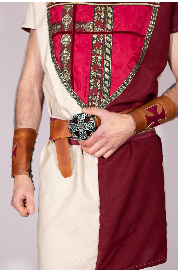 Medieval Templar brown leather belt