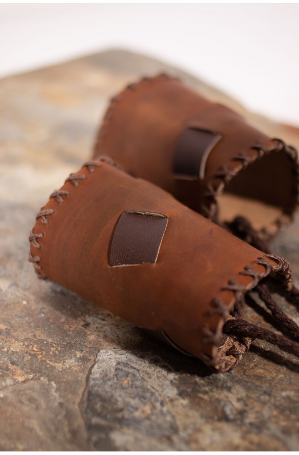 Viking brown leather bracers