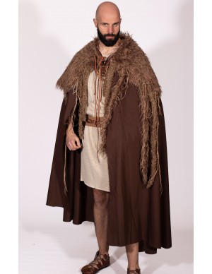 Capa vikinga o celta marrón...