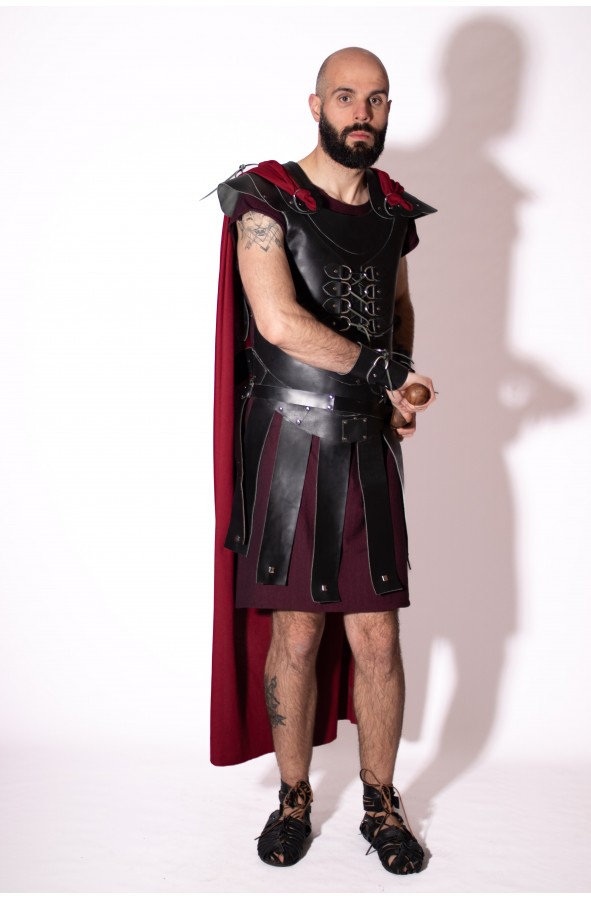 Black leather Roman armour with...