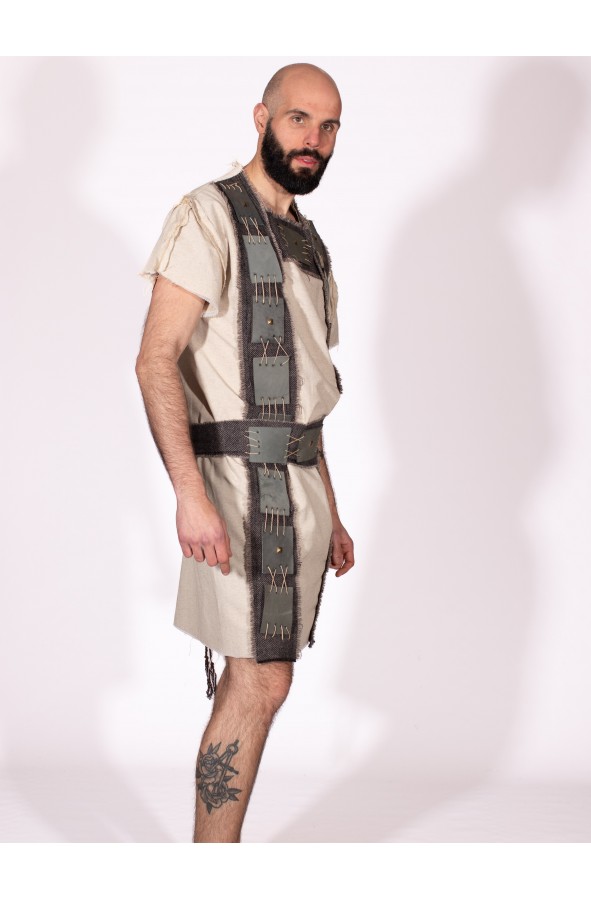 Medieval warrior costume with leather...