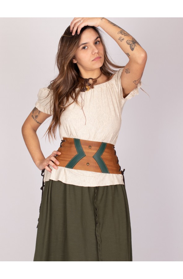 Medieval brown leather corset