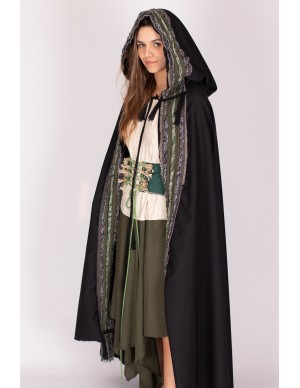 Black medieval cloak with...