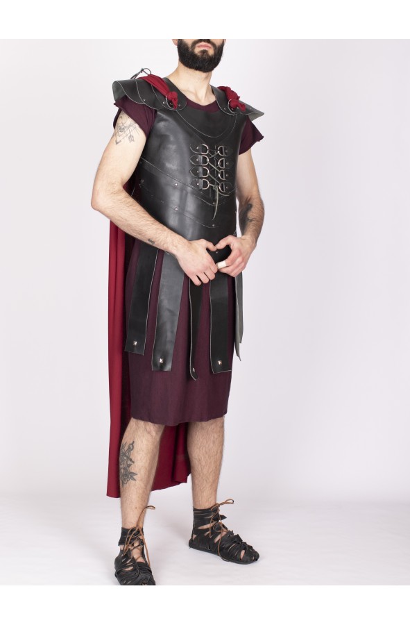 Black leather Roman armour with...