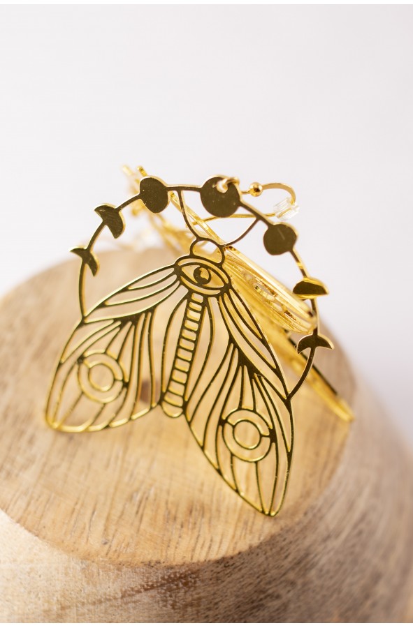 Medieval golden butterfly earrings