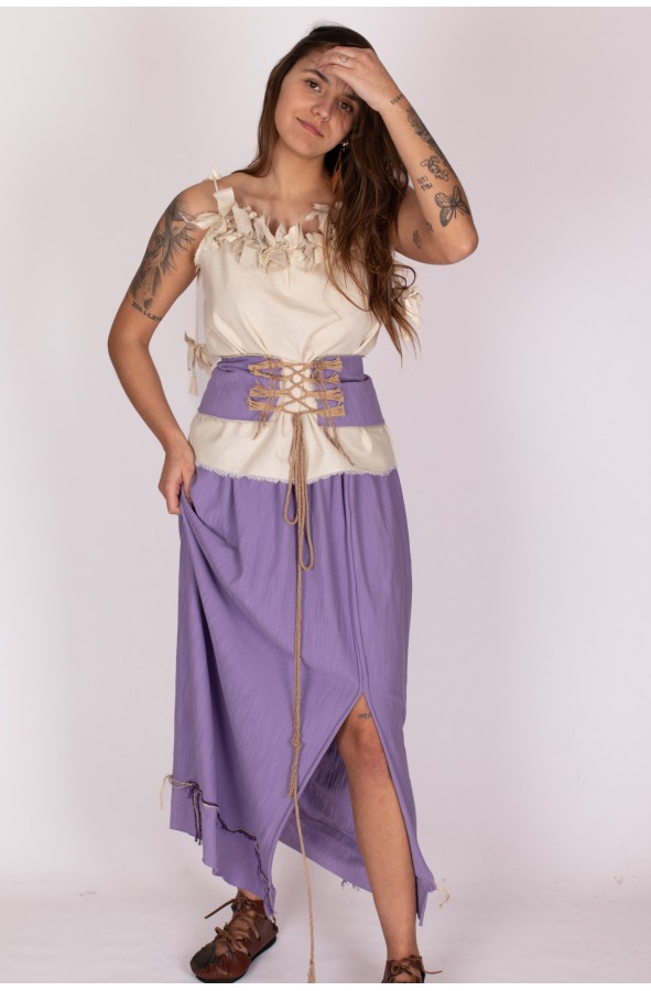 Blusa medieval con fleco