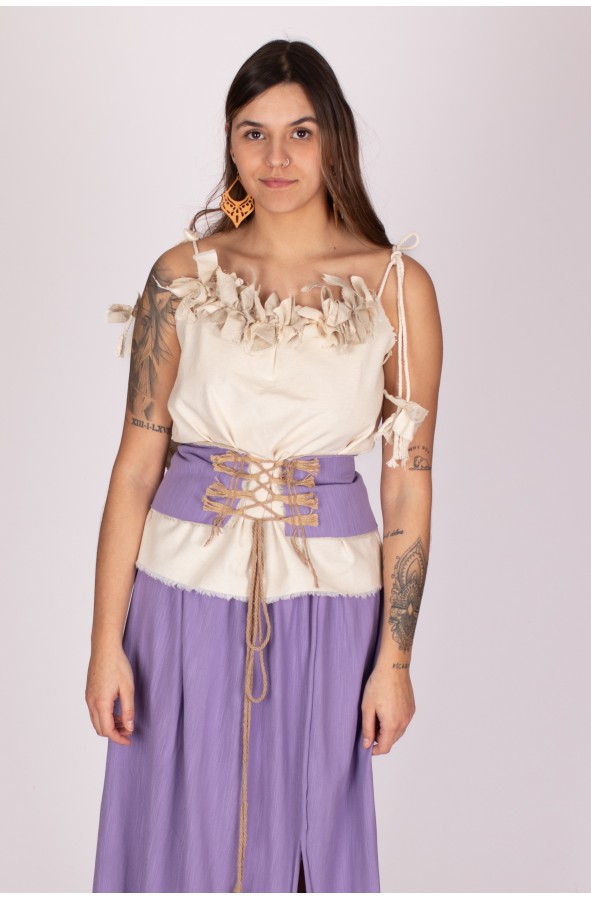 Blusa medieval con fleco