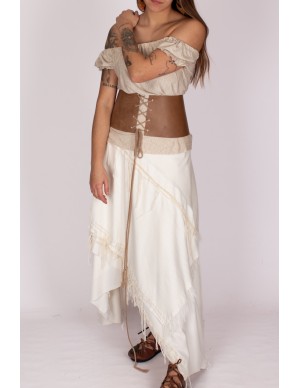 Falda medieval blanca con...