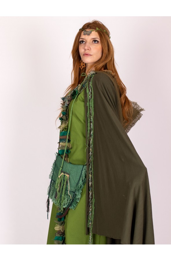 Bolso medieval verde de yute