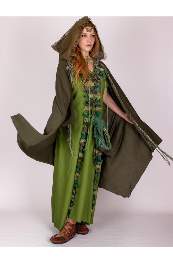 Bolso medieval verde de yute