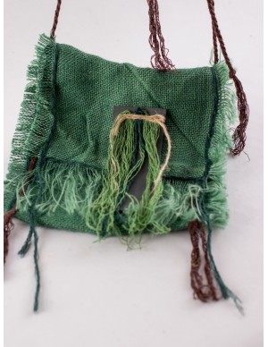 Bolso medieval verde de yute