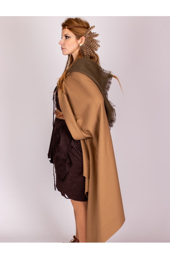 Capa celta o vikinga con capucha de saco