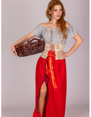 Falda medieval roja con...