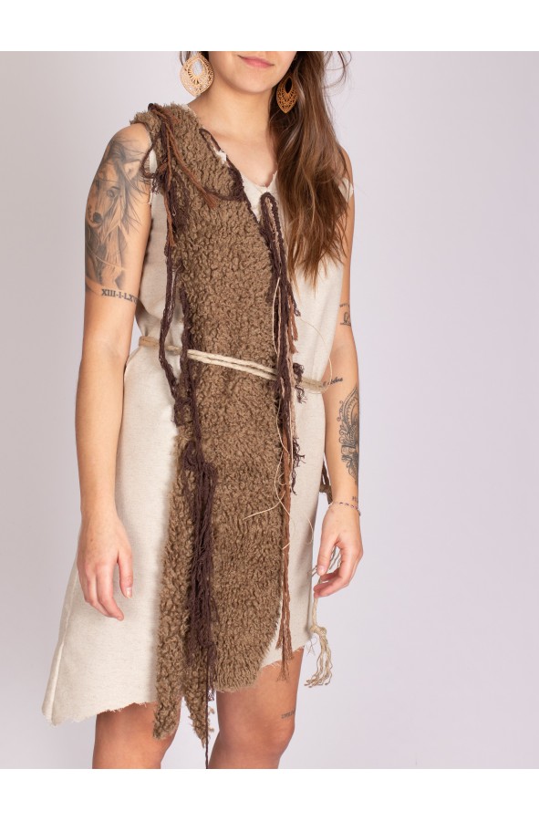Viking short dress with vegan fur