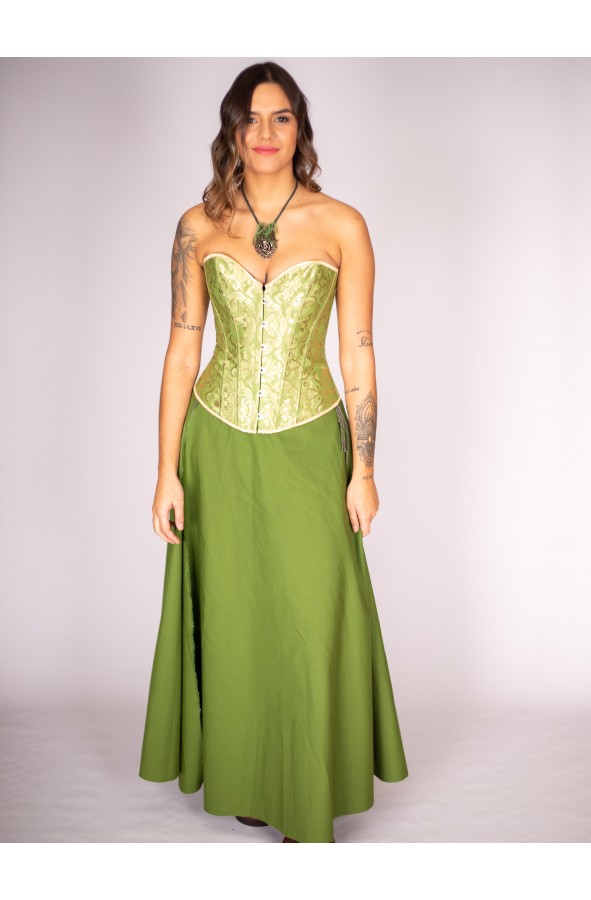 Frayed green medieval skirt