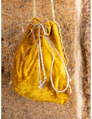 Medieval golden velvet bag