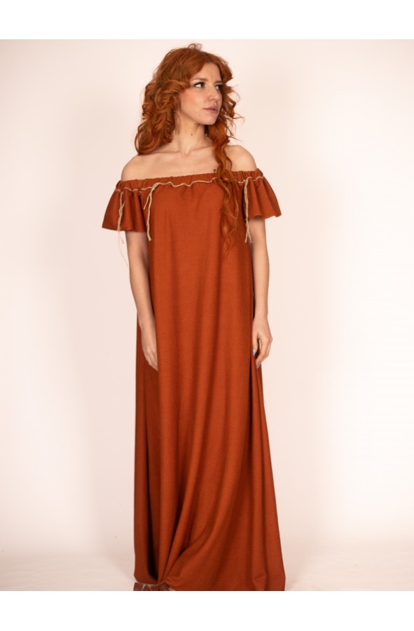 Terracotta Medieval Lady's Dress -...
