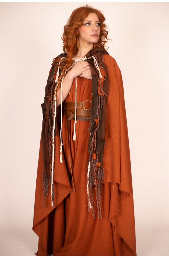 Frayed Medieval Cloak for Women -...