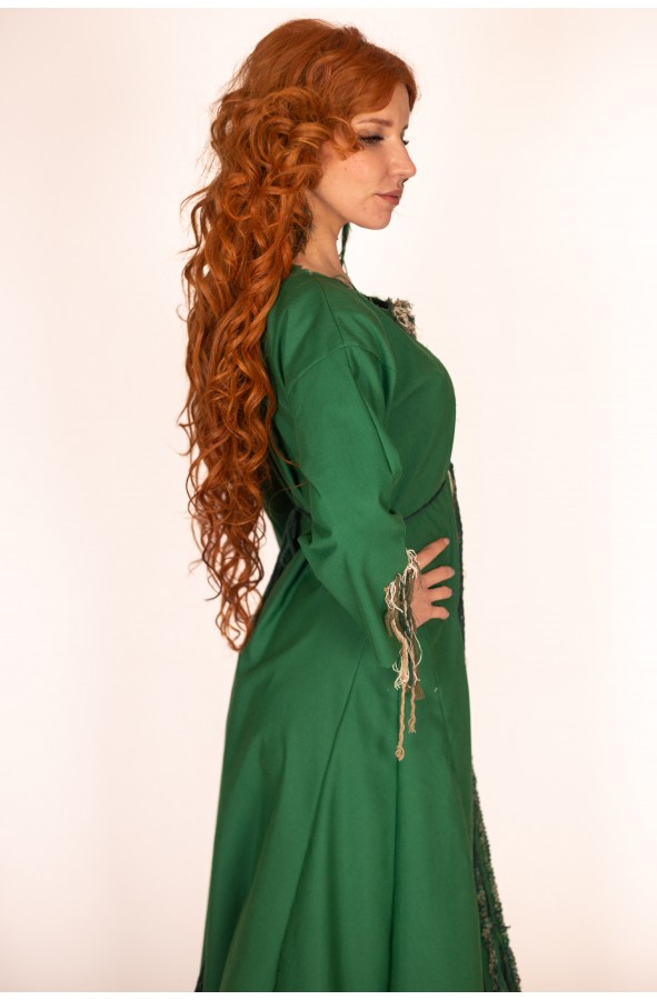 Medieval Green Dress with Thread...