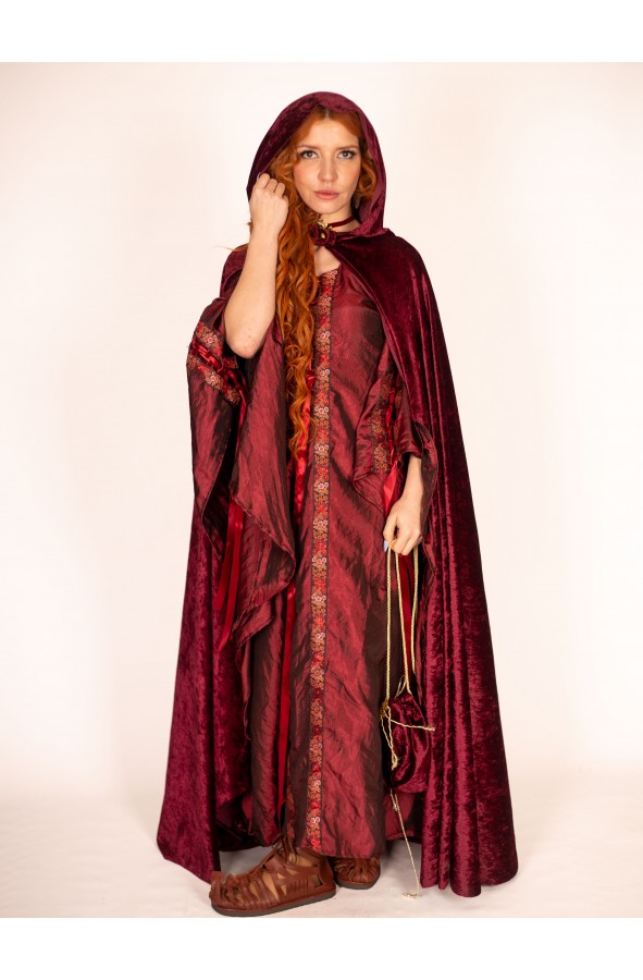 Garnet Medieval Lady's Dress with...