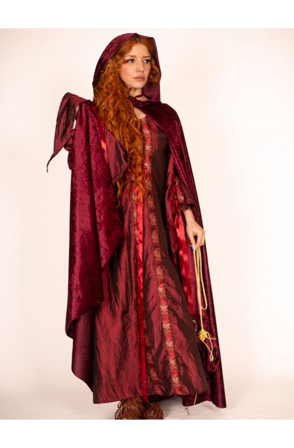 Garnet Medieval Lady's Dress with...