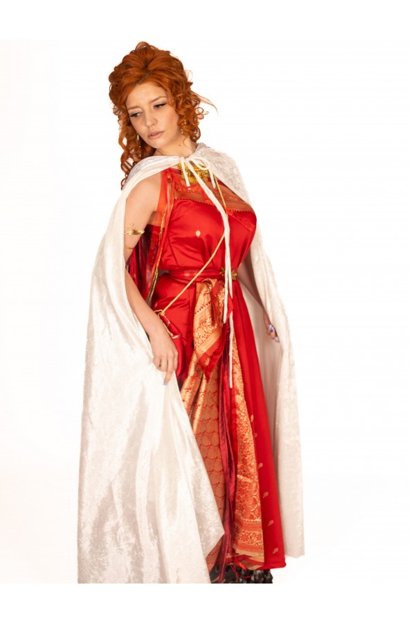 Velvet-Inspired White Roman Cloak -...