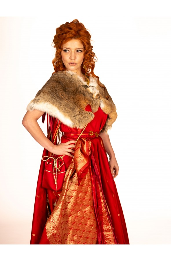 Roman and Medieval Red Bag for Women:...