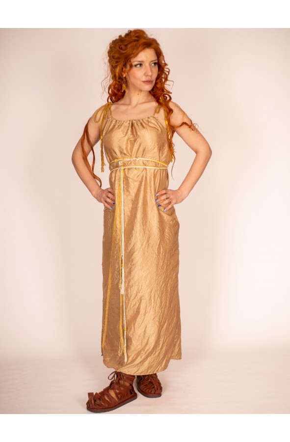 Vestido Romano Dorado Elegante -...