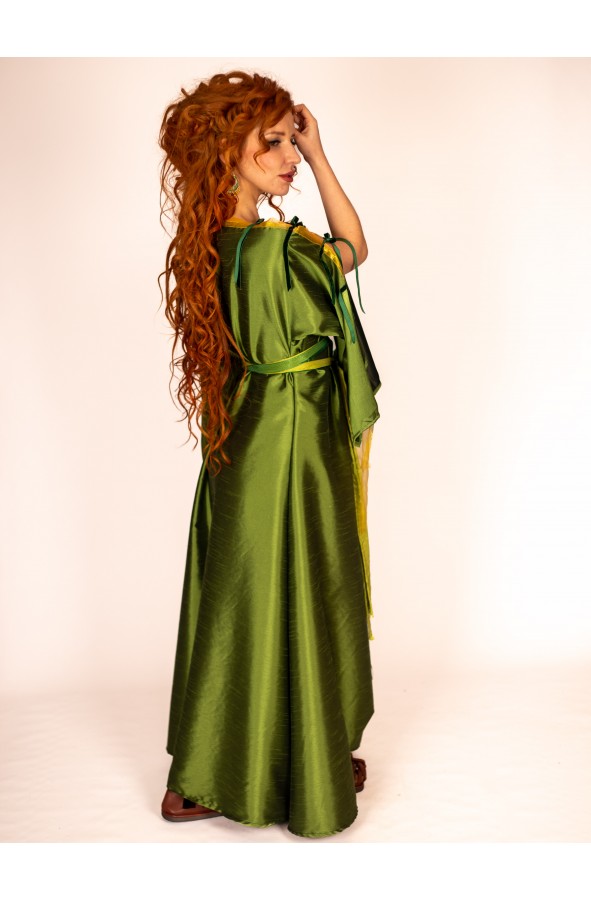 Vestido Romano Verde de Mangas...