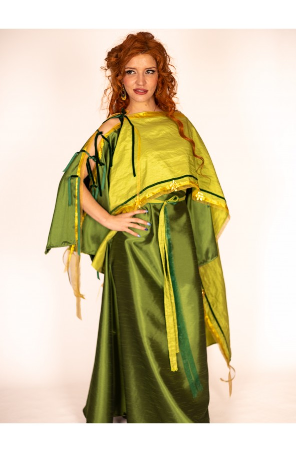 Vestido Verde Oliva Romano con Stola...
