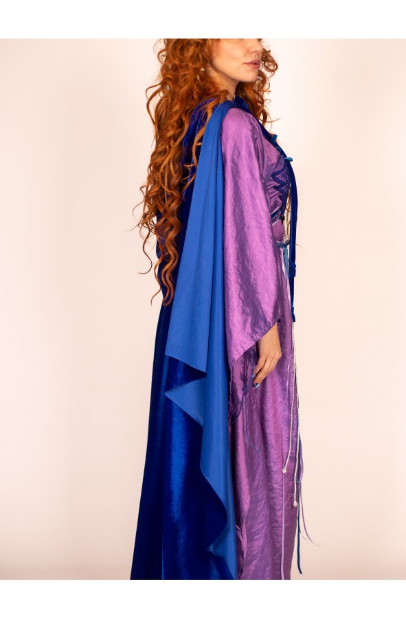 Vestido Medieval Floral Artesanal:...