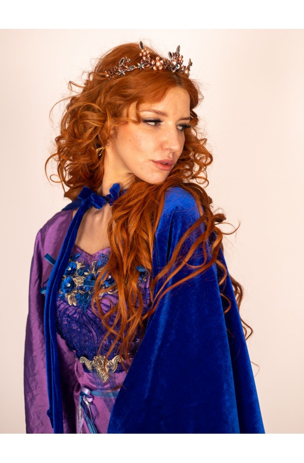 Vestido Medieval Floral Artesanal:...