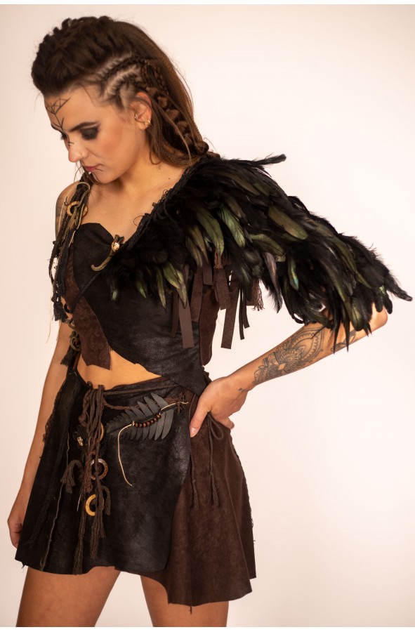 Black Feather Shoulder Armor for...