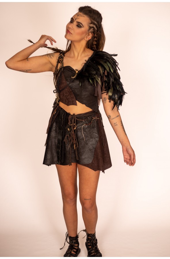 Hombrera de Plumas Negra para Atuendo...