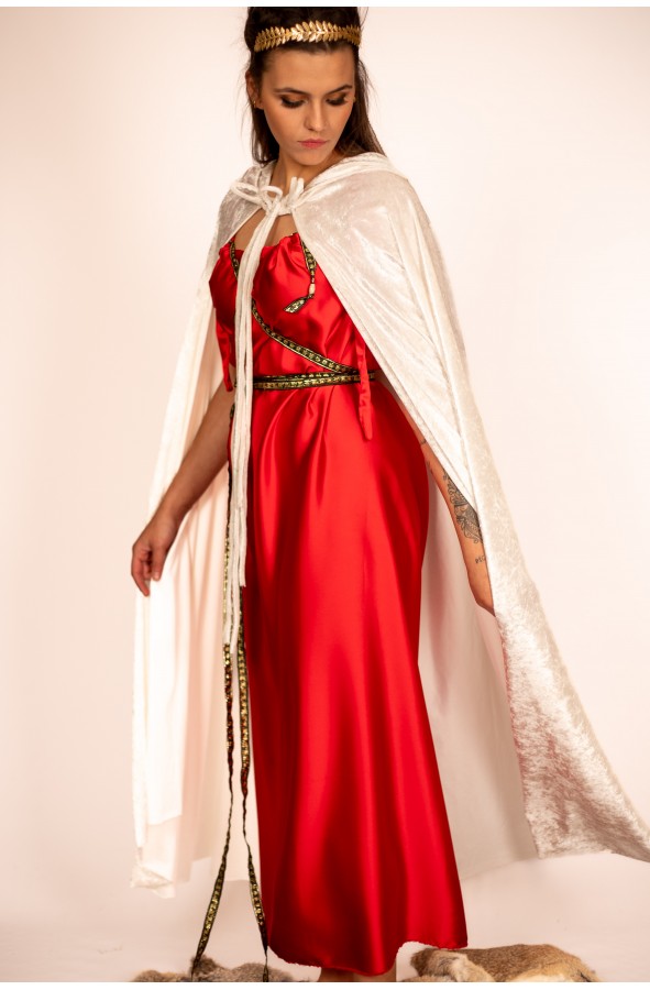 Velvet-Inspired White Roman Cloak -...