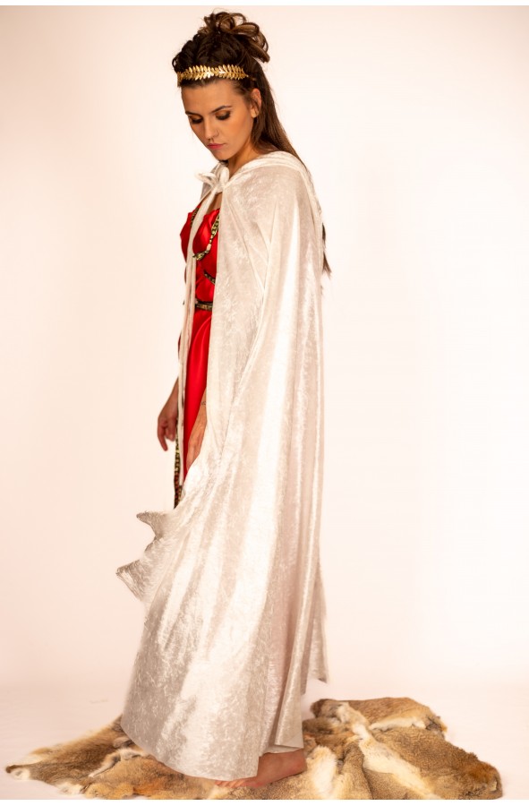 Velvet-Inspired White Roman Cloak -...
