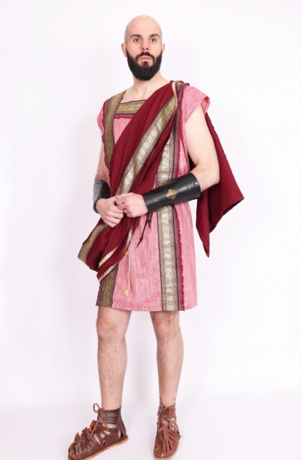 Roman patrician rustic garnet tunic