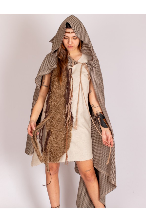 Viking short dress with vegan fur