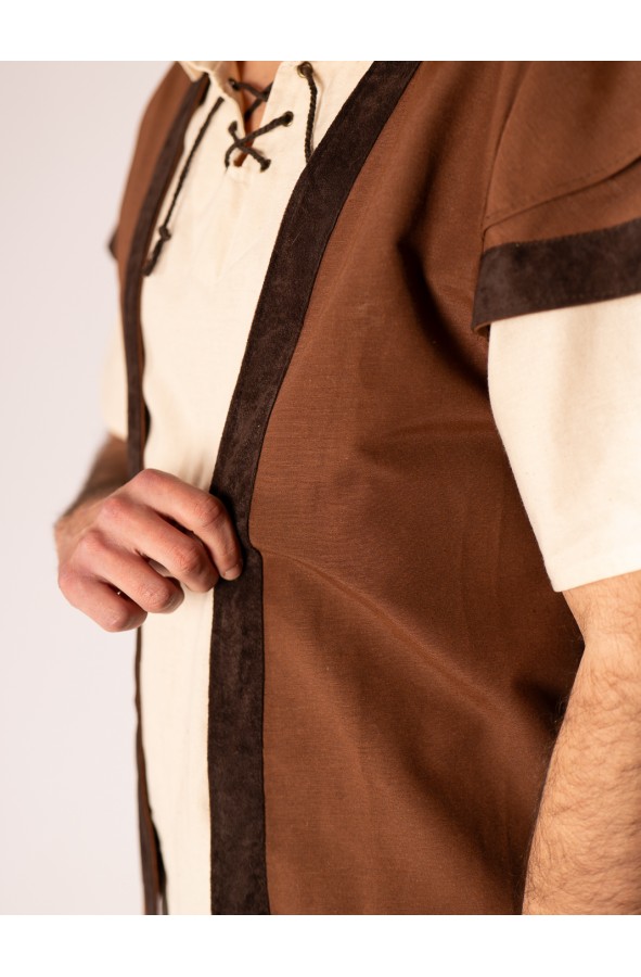 Medieval Brown Vest with Double...