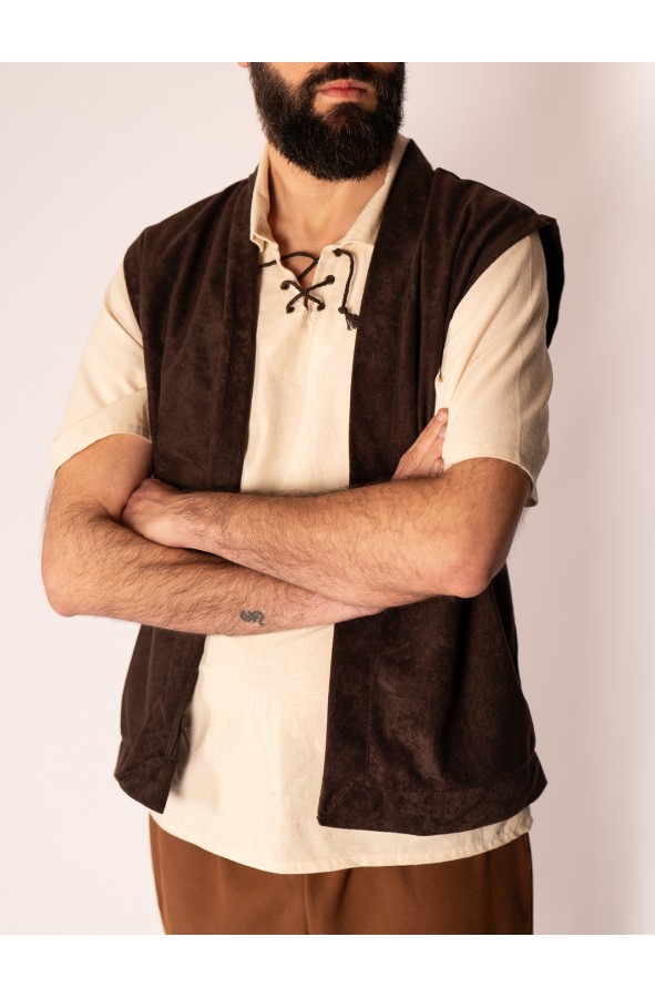 Chaleco Medieval en Ante Vegano –...