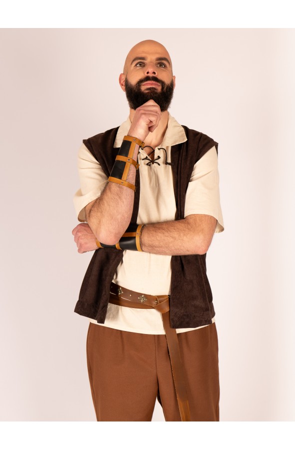 Chaleco Medieval en Ante Vegano –...