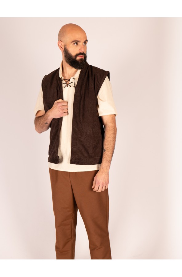 Chaleco Medieval en Ante Vegano –...