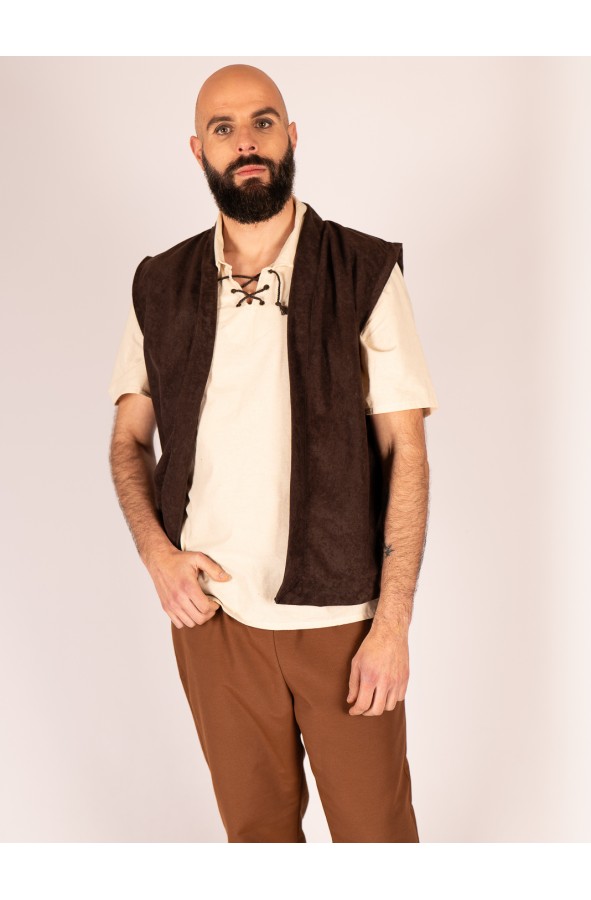 Medieval Vest in Vegan Suede –...